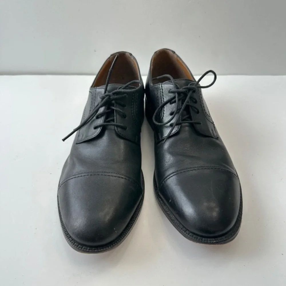 Bostonian Leather Cap Toe Oxford Dress Shoes Classic Black Shoes Mens 10M‎